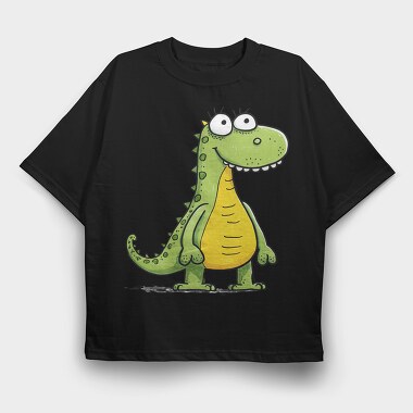 Dino Smiling Face, Tricou Oversize Barbati (Unisex)