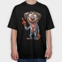 Dog Face Suit Tongue, Tricou Oversize Barbati (Unisex)
