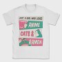 Anime Girl Cat And Ramen, Tricou Barbati (Unisex)