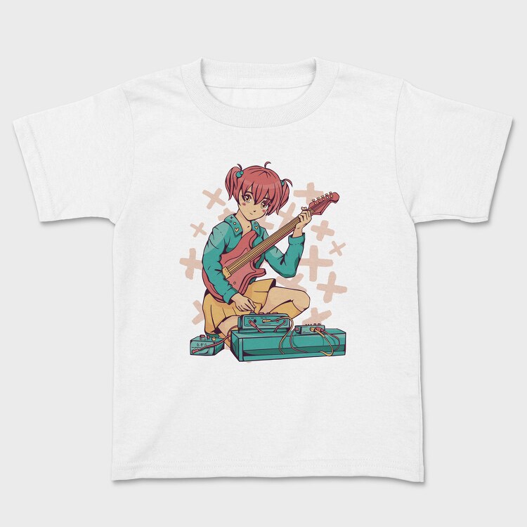 Anime Girl Electric Guitar Pedals, Tricou Copii