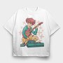 Anime Girl Electric Guitar Pedals, Tricou Oversize Barbati (Unisex)