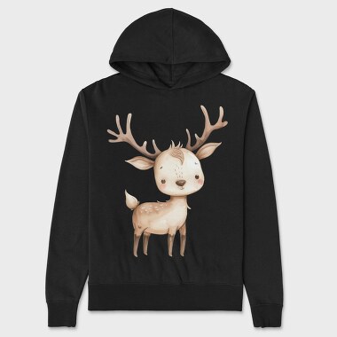 Deer Antlers Cute, Hanorac Oversize Barbati (Unisex)