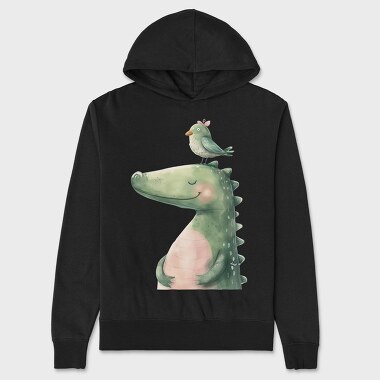 Dinosaur Bird Friendship, Hanorac Oversize Barbati (Unisex)