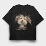Dog Fuzzy Face, Tricou Oversize Barbati (Unisex)