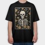 Floral Skeleton, Tricou Oversize Barbati (Unisex)