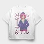 Anime Girl Listening Music Skate Chill, Tricou Oversize Barbati (Unisex)