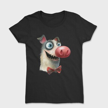 Dog Bowtie Tongue, Tricou Femei