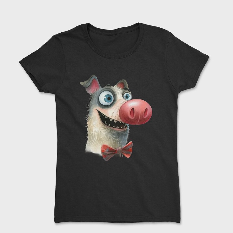 Dog Bowtie Tongue, Tricou Femei