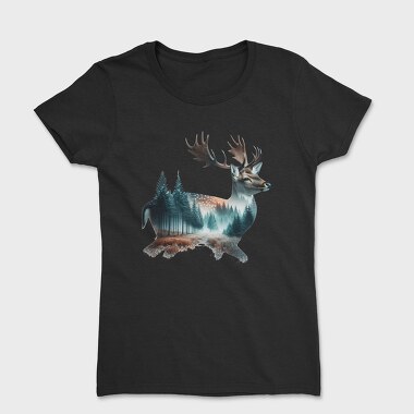 Deer Forest Clipart, Tricou Femei
