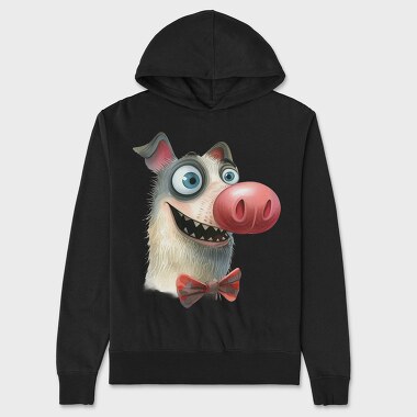 Dog Bowtie Tongue, Hanorac Oversize Barbati (Unisex)