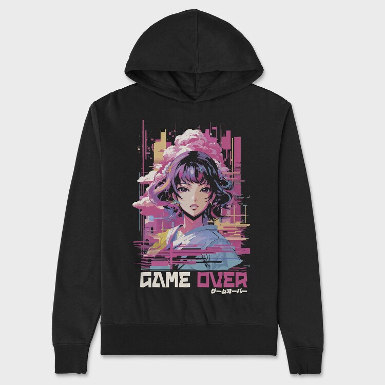 Anime Glitch Vaporwave, Hanorac Oversize Barbati (Unisex)
