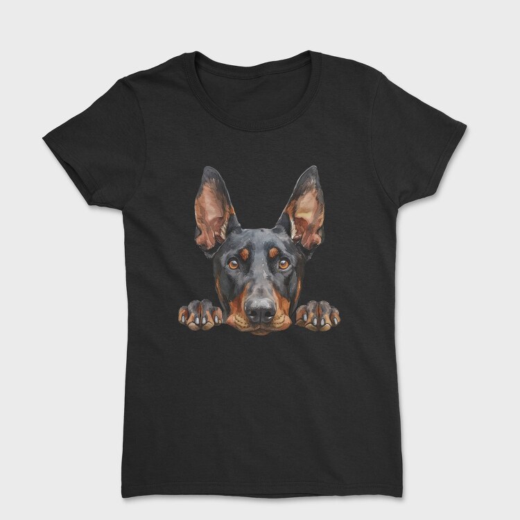 Doberman Peeking Face, Tricou Femei