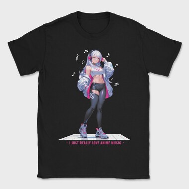 Anime Music Lover Girl, Tricou Barbati (Unisex)
