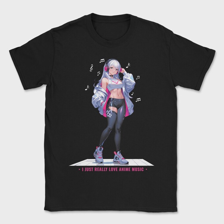 Anime Music Lover Girl, Tricou Barbati (Unisex)