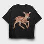 Deer Running Cute, Tricou Oversize Barbati (Unisex)