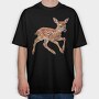 Deer Running Cute, Tricou Oversize Barbati (Unisex)