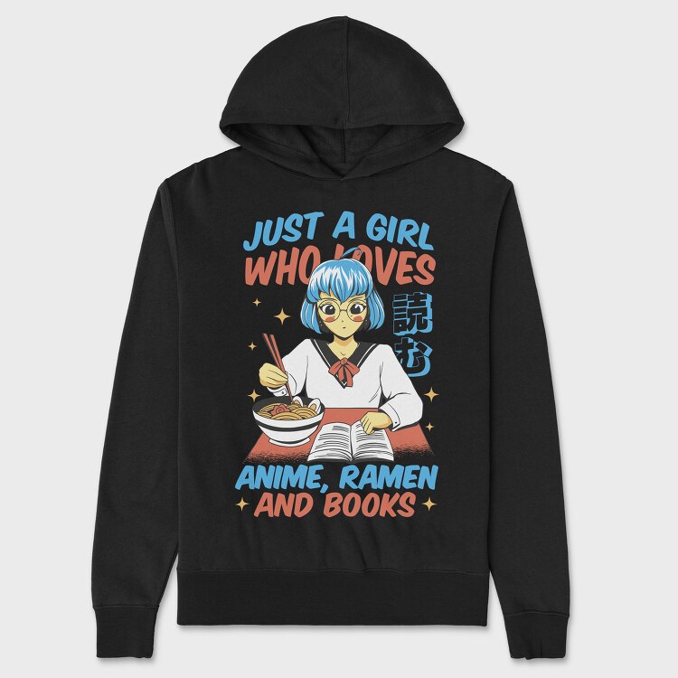 Anime Ramen And Book Lover, Hanorac Oversize Barbati (Unisex)