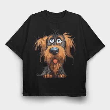 Dog Face Animated, Tricou Oversize Barbati (Unisex)