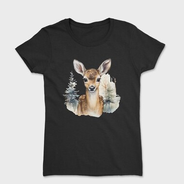 Deer Winter Clipart, Tricou Femei