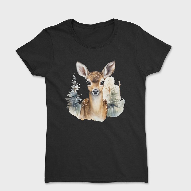 Deer Winter Clipart, Tricou Femei