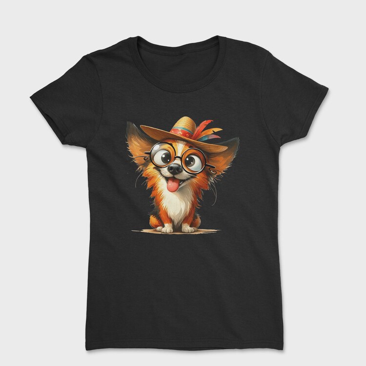 Dog Hat Glasses, Tricou Femei