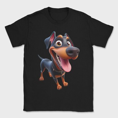 Doberman Smile Joy, Tricou Barbati (Unisex)