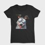 Dog Face Glasses Tongue Out, Tricou Femei