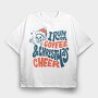 Anti Christmas Holiday Skeleton Santa Lettering, Tricou Oversize Barbati (Unisex)