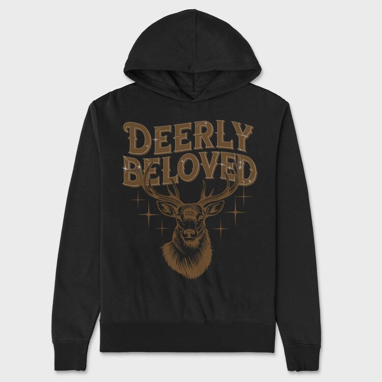 Deerly Beloved Deer, Hanorac Oversize Barbati (Unisex)