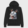 Dog Face Glasses Tongue Out, Hanorac Oversize Barbati (Unisex)
