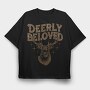Deerly Beloved Deer, Tricou Oversize Barbati (Unisex)