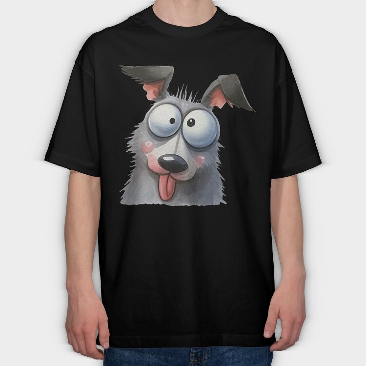 Dog Face Glasses Tongue Out, Tricou Oversize Barbati (Unisex)