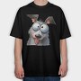 Dog Face Glasses Tongue Out, Tricou Oversize Barbati (Unisex)