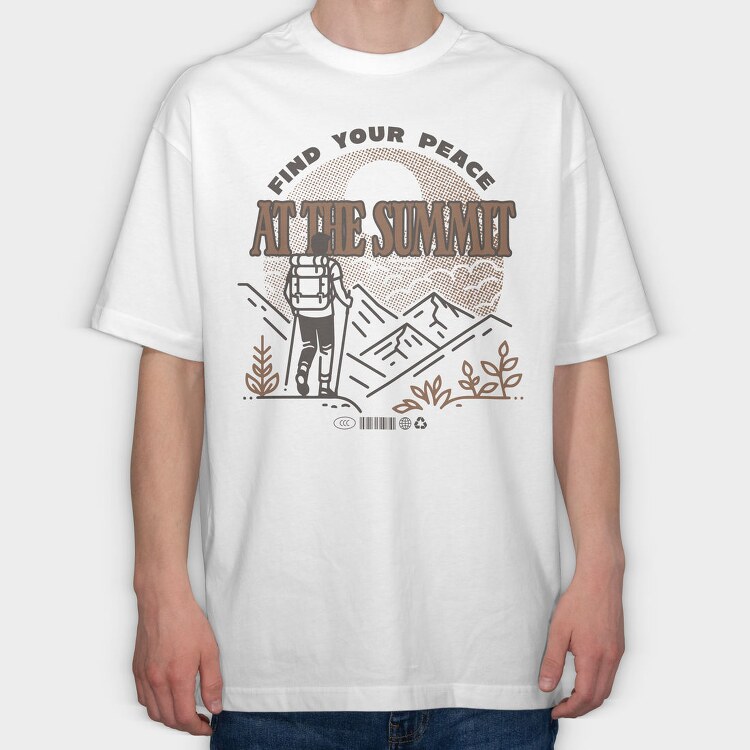 Find Your Peace at the Summit, Tricou Oversize Barbati (Unisex)