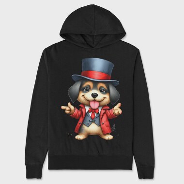 Dog Top Hat Tongue, Hanorac Oversize Barbati (Unisex)