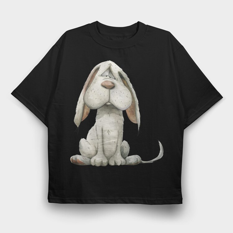 Dog Sad Face, Tricou Oversize Barbati (Unisex)
