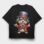 Dog Top Hat Tongue, Tricou Oversize Barbati (Unisex)
