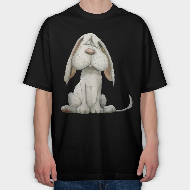 Dog Sad Face, Tricou Oversize Barbati (Unisex)