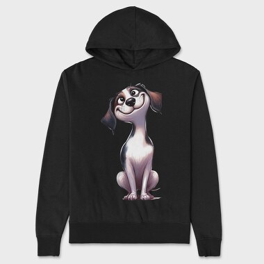 Dog Sitting Animated, Hanorac Oversize Barbati (Unisex)