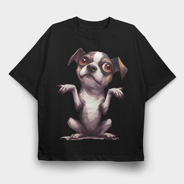 Dog With Eyes Up, Tricou Oversize Barbati (Unisex)
