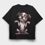 Dog With Eyes Up, Tricou Oversize Barbati (Unisex)
