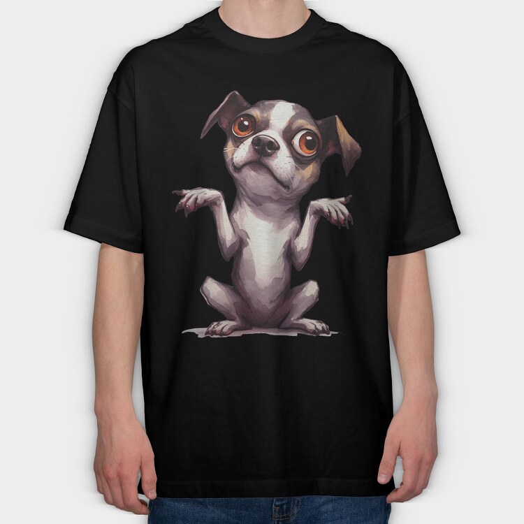 Dog With Eyes Up, Tricou Oversize Barbati (Unisex)