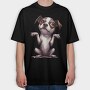 Dog With Eyes Up, Tricou Oversize Barbati (Unisex)