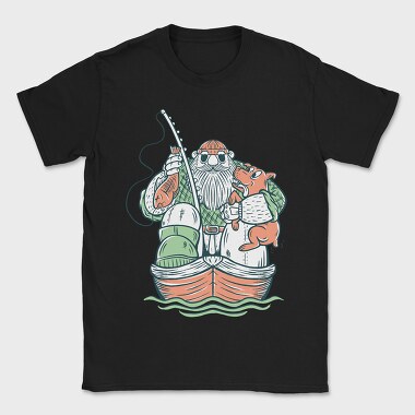 Fisherman and Dog, Tricou Barbati (Unisex)