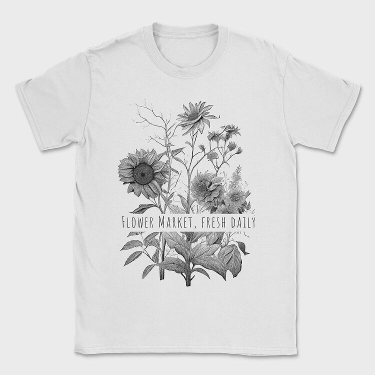 Flower Market Botanical Illustration, Tricou Barbati (Unisex)