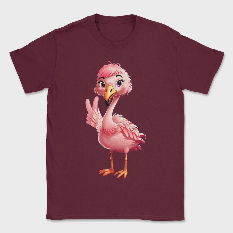Flamingo Victory Sign, Tricou Barbati (Unisex)