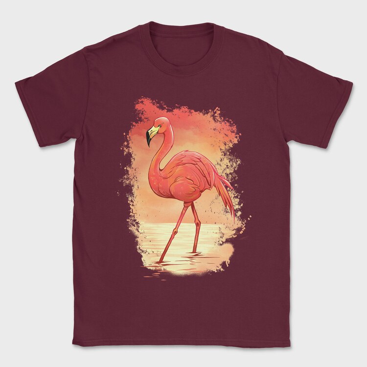 Flamingo Painting, Tricou Barbati (Unisex)