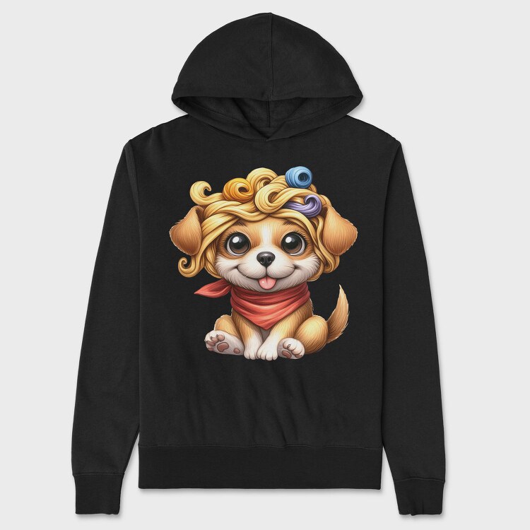 Dog With Hat Tongue Out, Hanorac Oversize Barbati (Unisex)