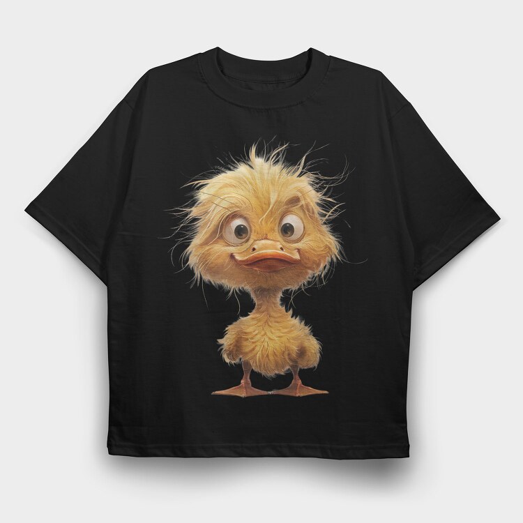 Duck Curly Feathers, Tricou Oversize Barbati (Unisex)