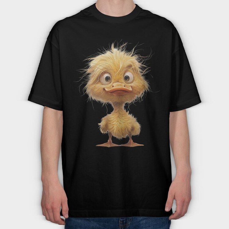Duck Curly Feathers, Tricou Oversize Barbati (Unisex)